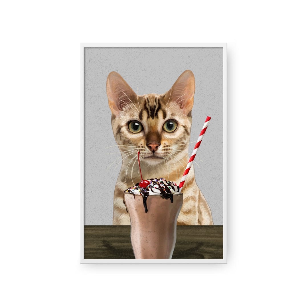 Royal and Paws - Framed Poster Custom Pet with Chocolate Shake Portrait - Framed Poster