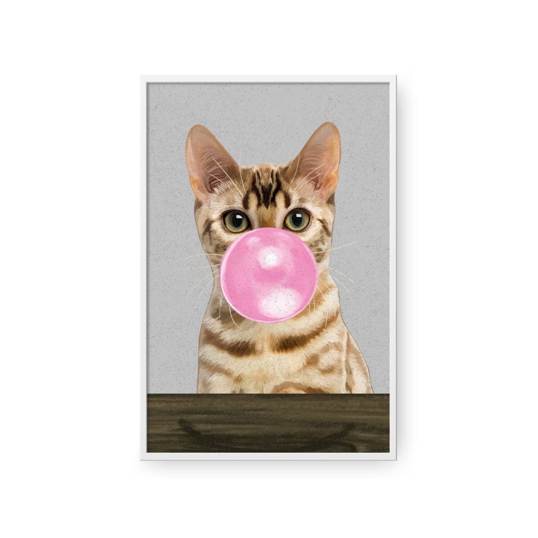 Royal and Paws - Framed Poster Custom Pet with Bubblegum Portrait - Framed Poster