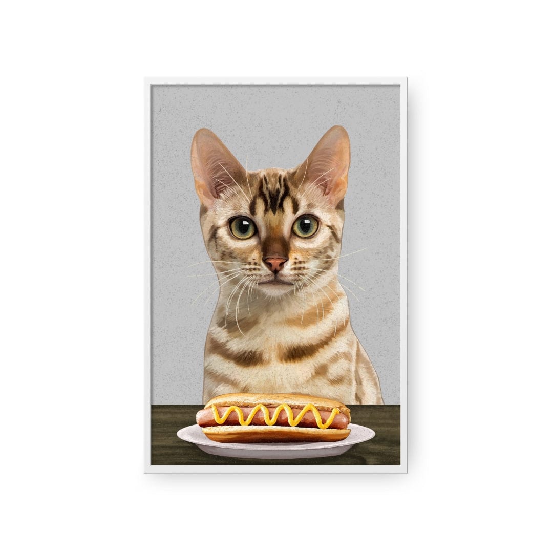 Royal and Paws - Framed Poster Custom Pet with Hot Dog Portrait - Framed Poster