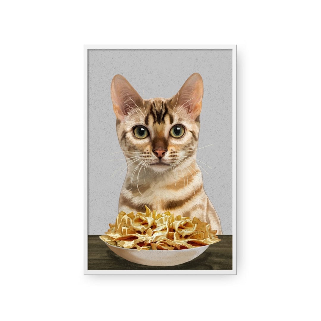 Royal and Paws - Framed Poster Custom Pet with Nachos Portrait - Framed Poster