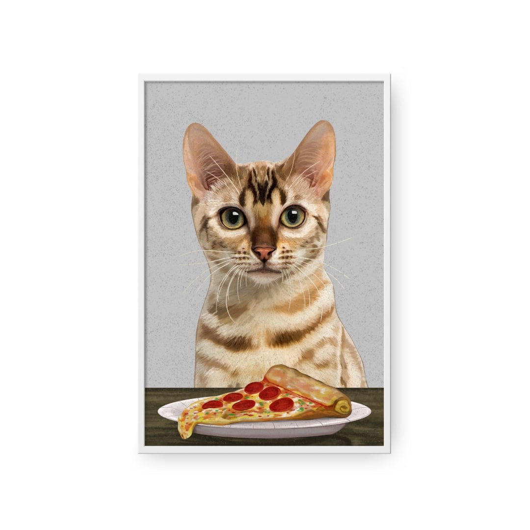 Royal and Paws - Framed Poster Custom Pet with Pizza Portrait - Framed Poster