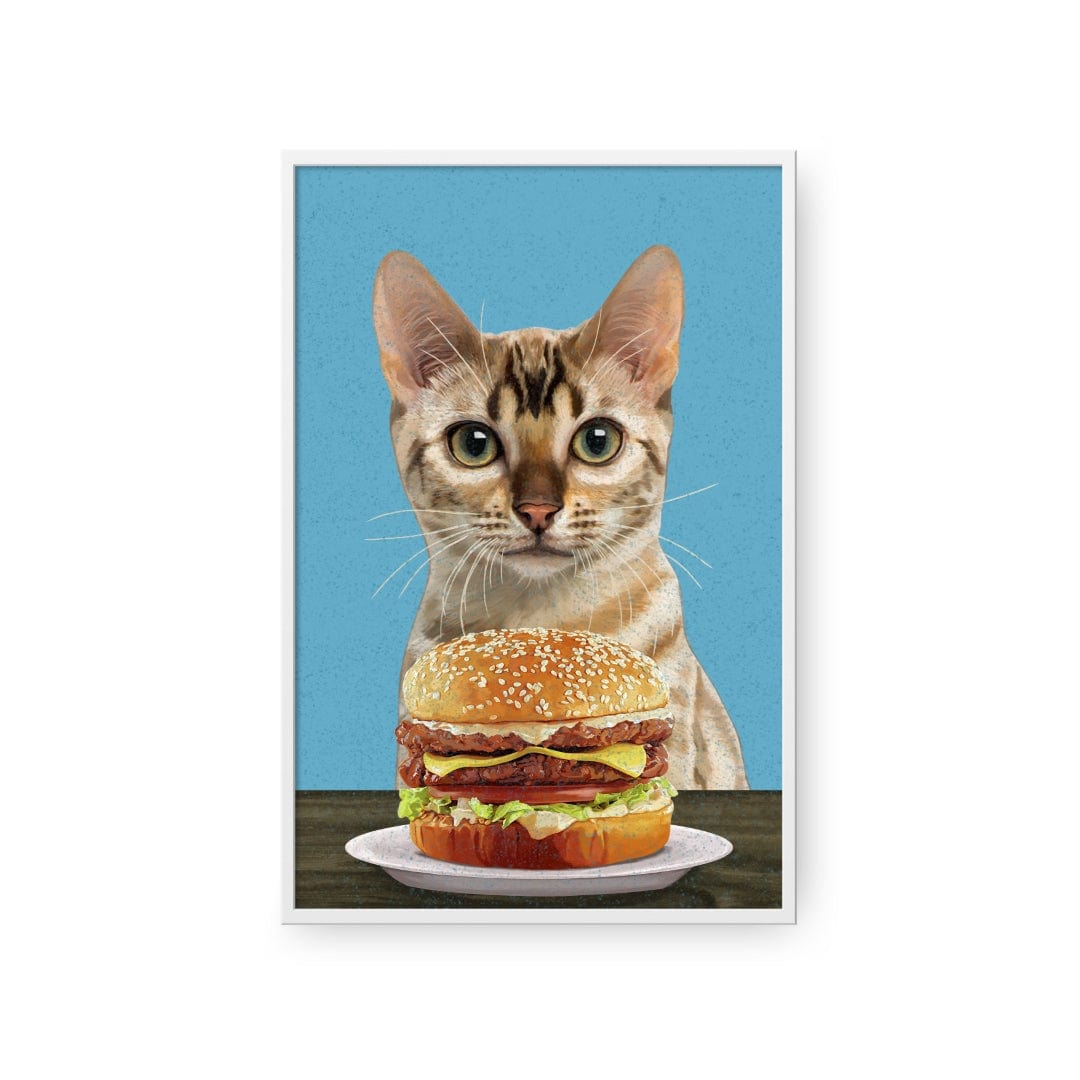 Royal and Paws - Framed Poster Custom Pet with Burger Portrait - Framed Poster