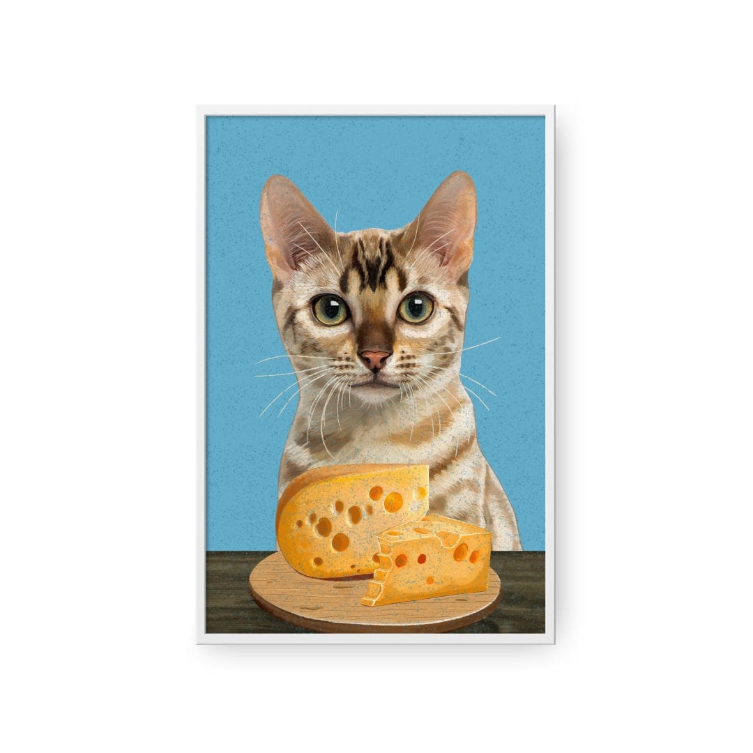 Royal and Paws - Framed Poster Custom Pet with Cheese Portrait - Framed Poster