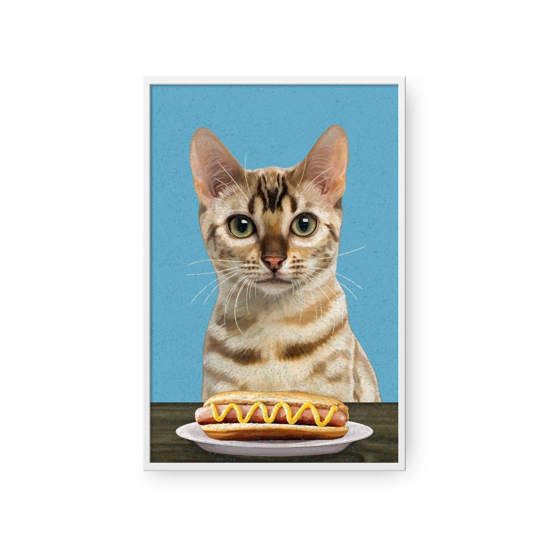 Royal and Paws - Framed Poster Custom Pet with Hot Dog Portrait - Framed Poster