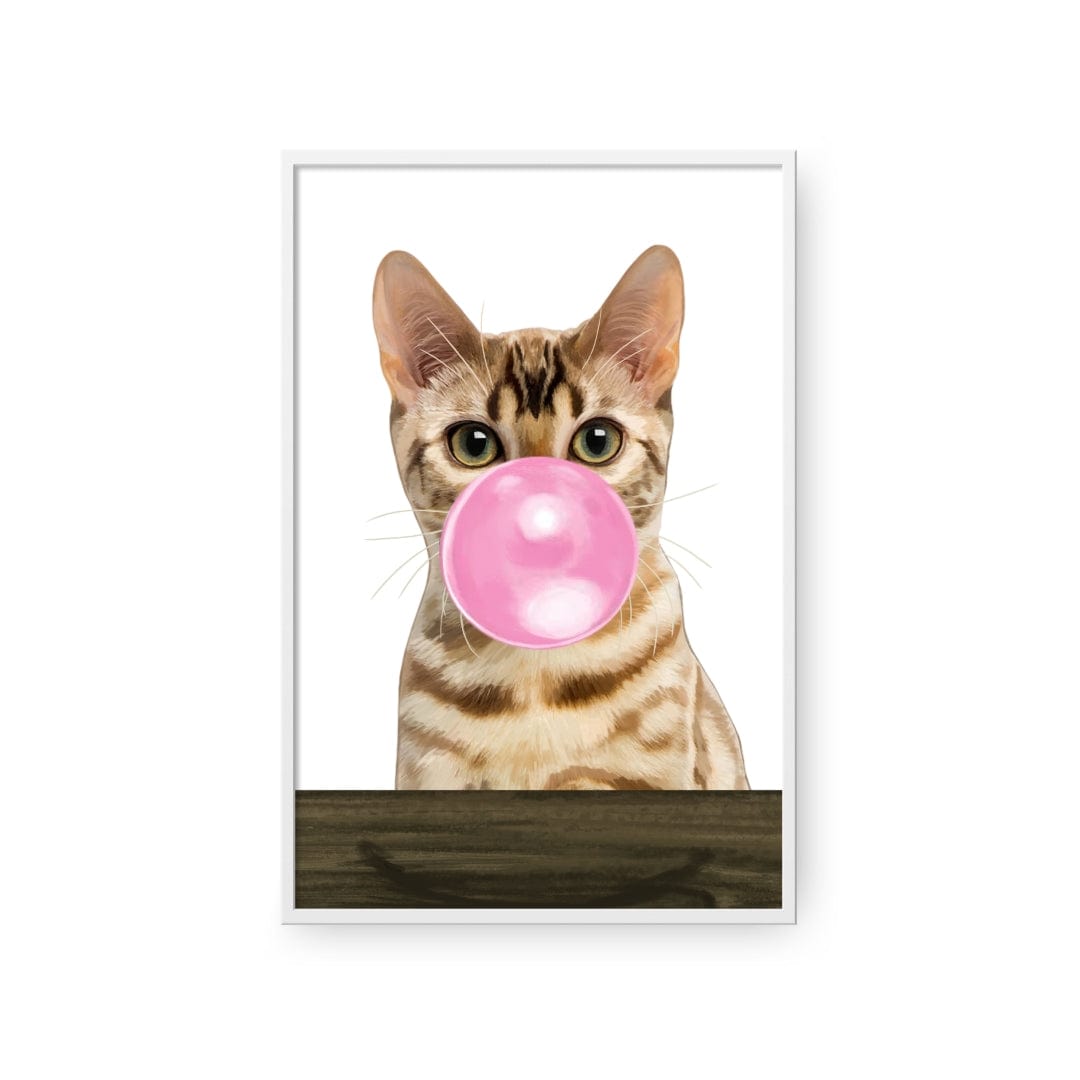 Royal and Paws - Framed Poster Custom Pet with Bubblegum Portrait - Framed Poster