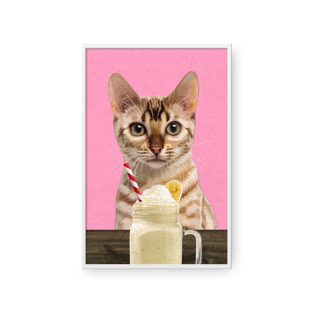 Royal and Paws - Framed Poster Custom Pet with Banana Shake Portrait - Framed Poster