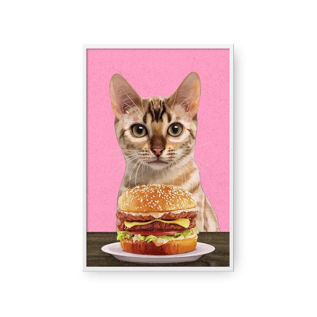 Royal and Paws - Framed Poster Custom Pet with Burger Portrait - Framed Poster