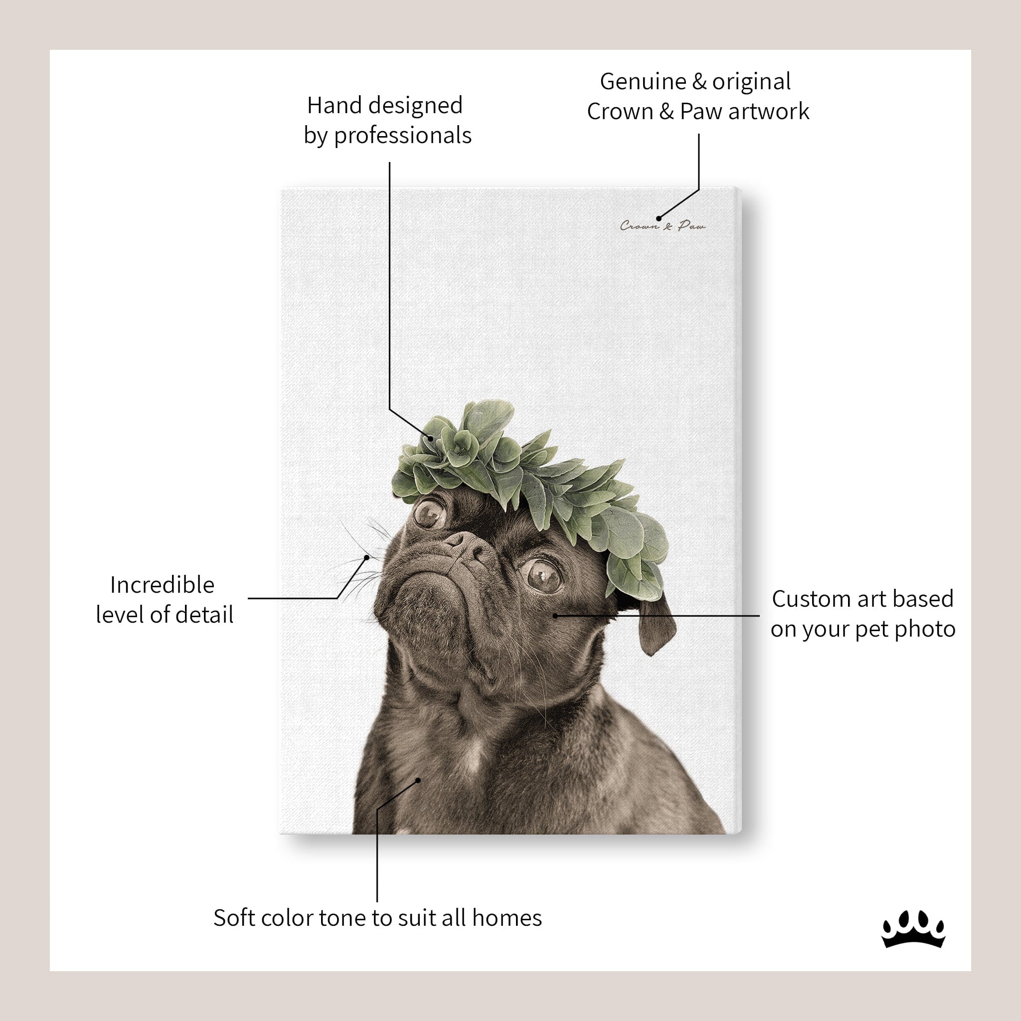 Foliage Pet Portrait - Custom Canvas