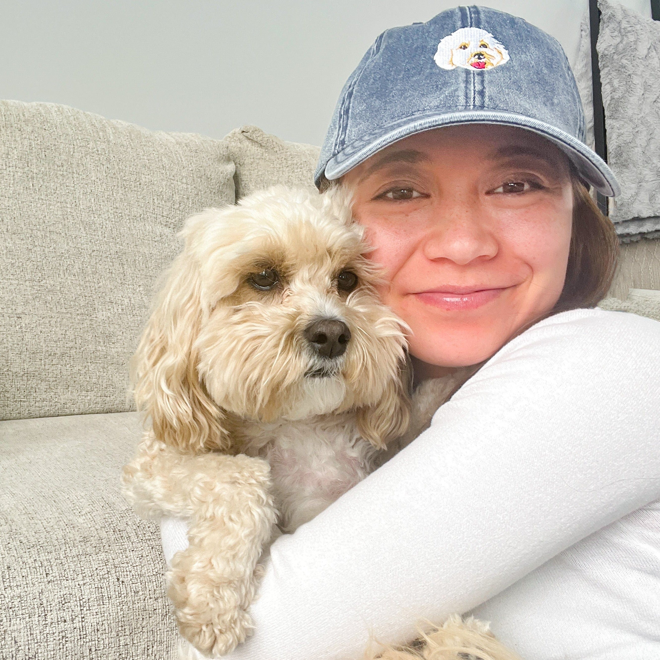 Royal and Paws - Hat Custom Pet Face Vintage Cap Navy / Full Color