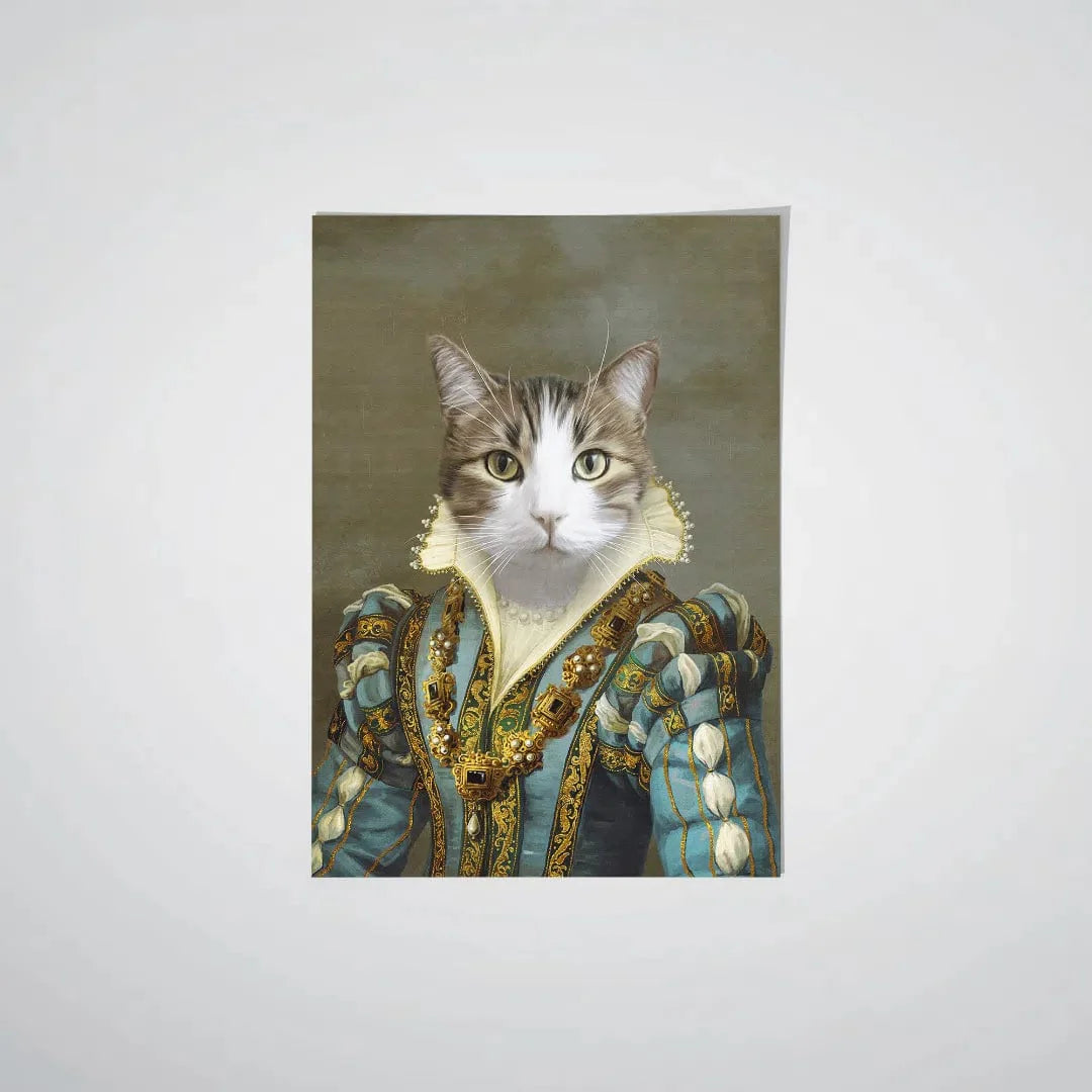 Royal and Paws - Poster The Sapphire Queen - Custom Pet Poster 8.3" x 11.7" / Unframed