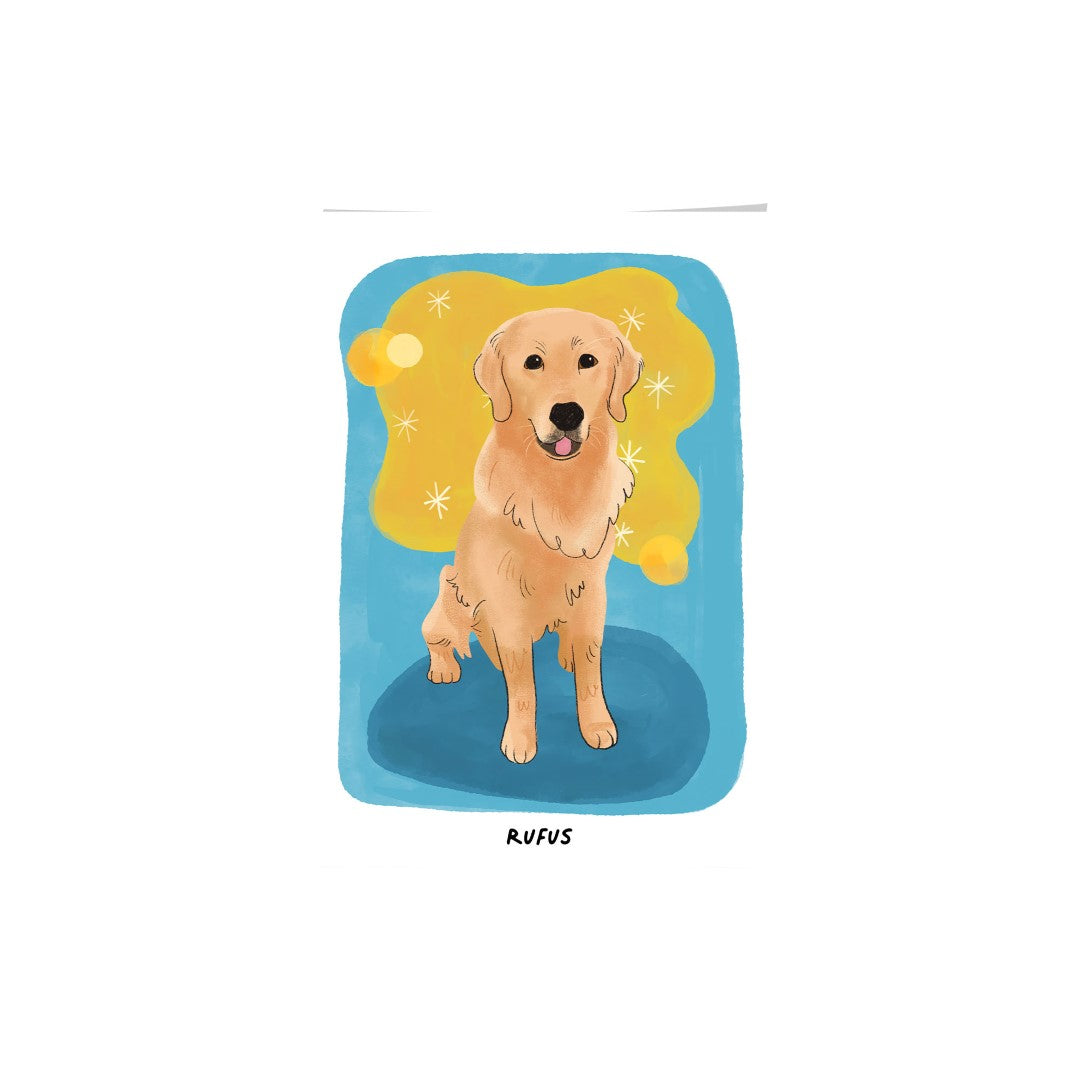 Premium Watercolor Pet Portrait - One Pet, Framed Poster