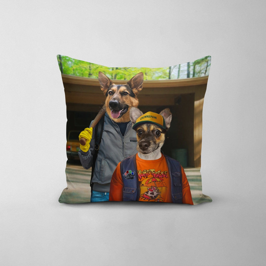 The 80's Dynamic Duo - Custom Throw Pillow