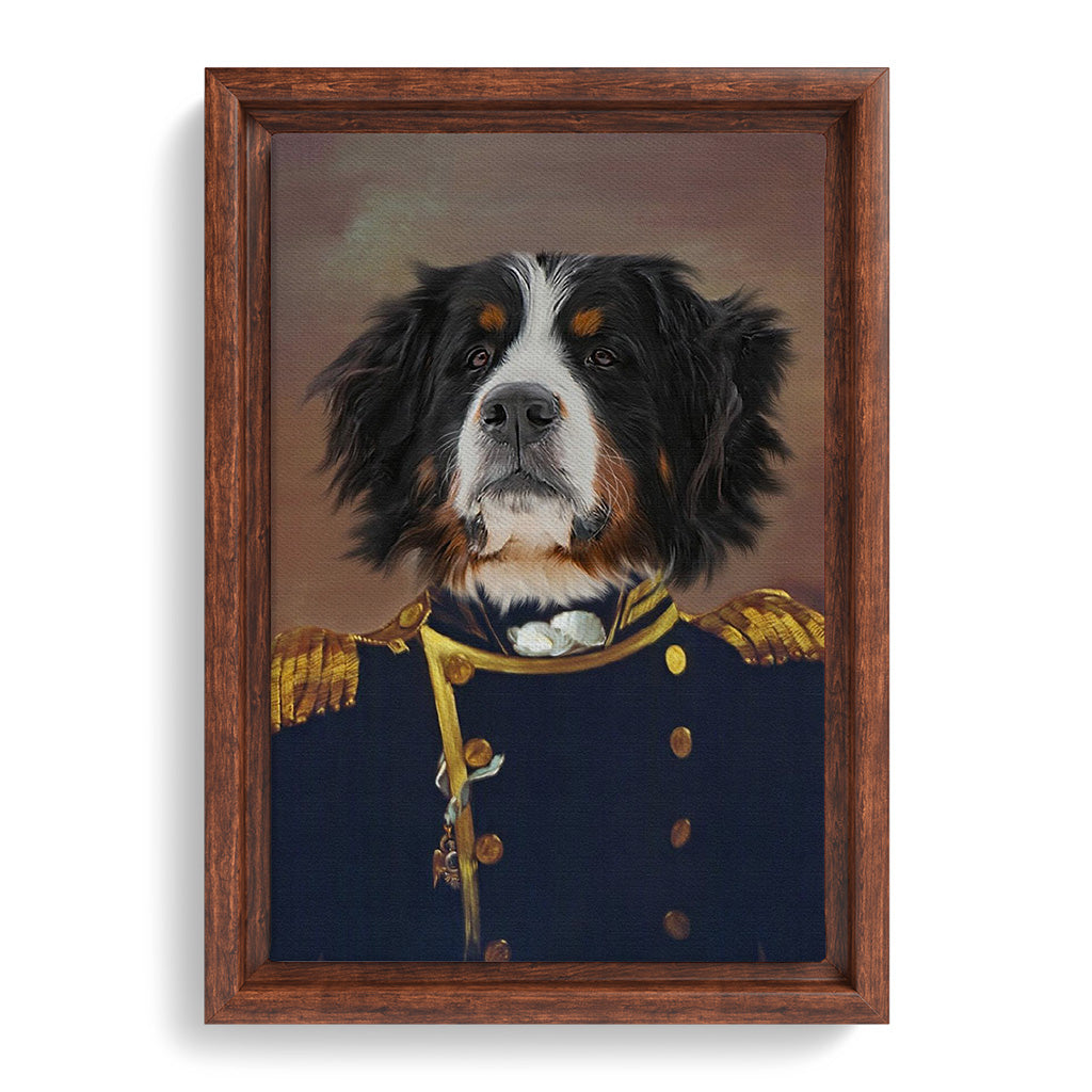 Royal and Paws - Canvas The Admiral - Custom Pet Canvas 8" x 10" / Walnut