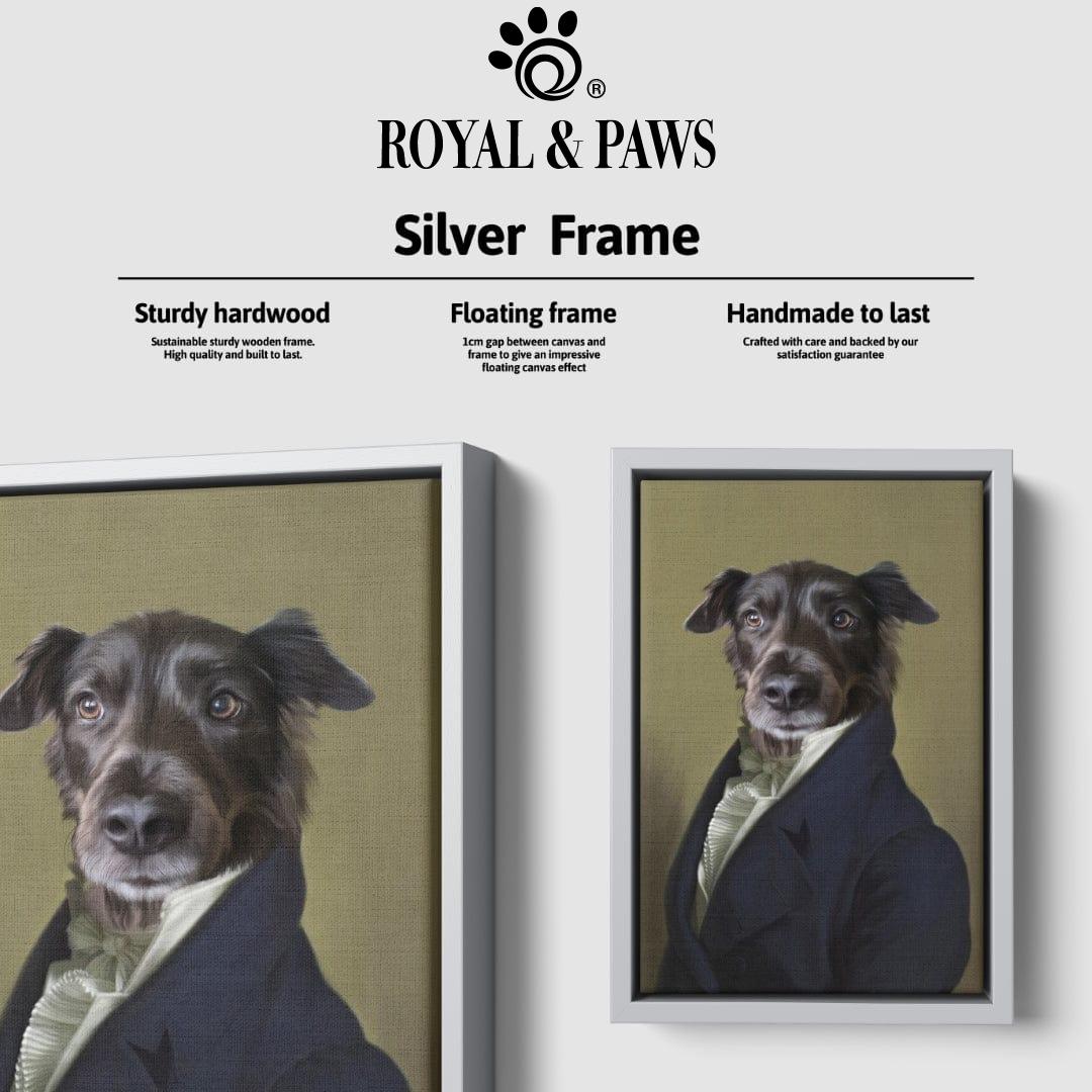 Royal and Paws - Canvas The Ambassador - Custom Pet Canvas 8" x 10" / Silver