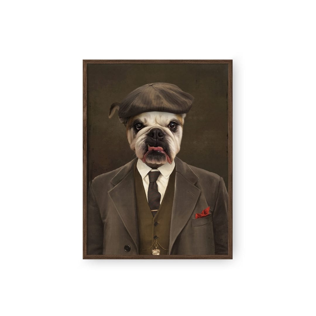 Royal and Paws - Poster The British Gangster - Custom Pet Poster 8.3" x 11.7" / Walnut