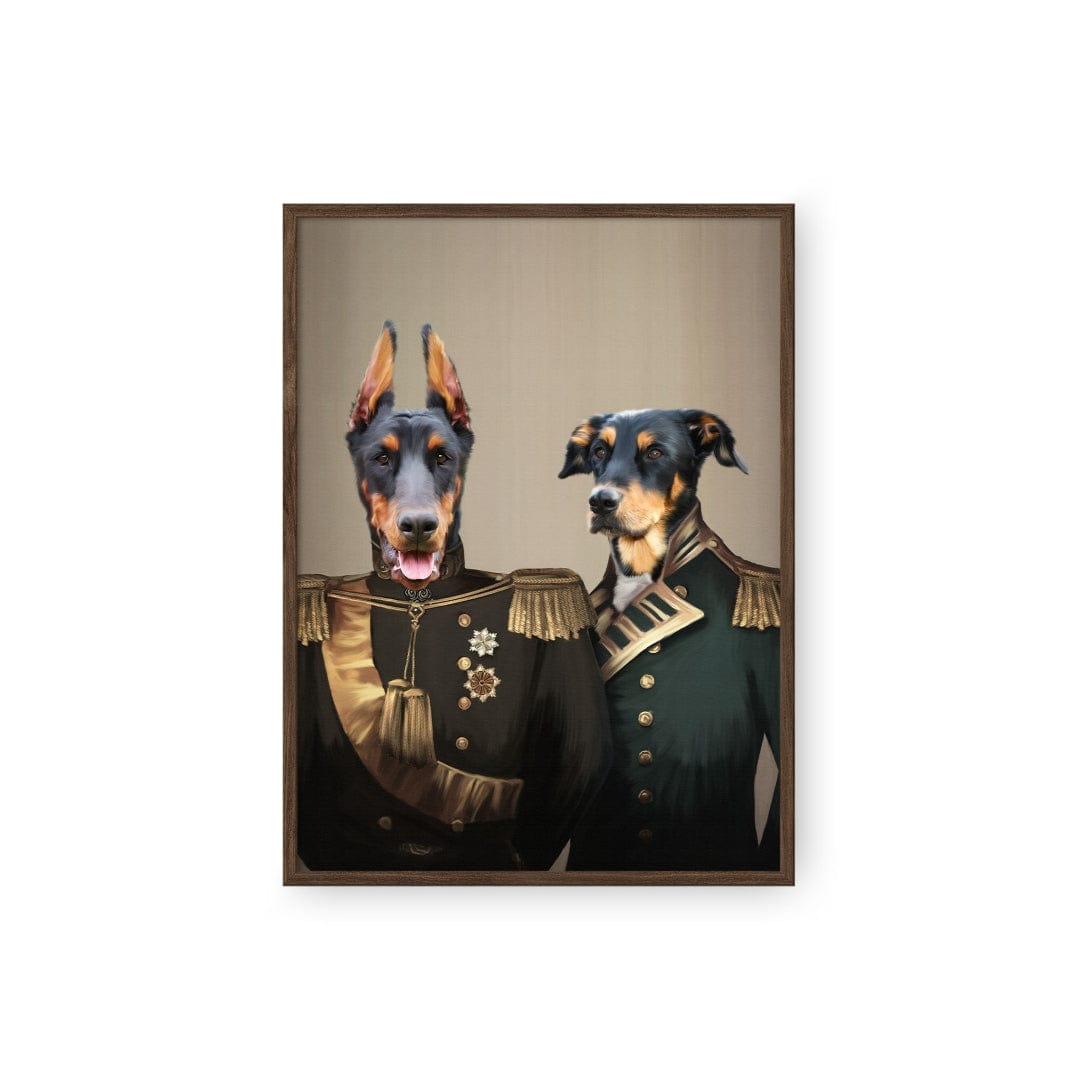 Royal and Paws - Poster The Brothers in Arms - Custom Pet Poster 8.3" x 11.7" / Walnut