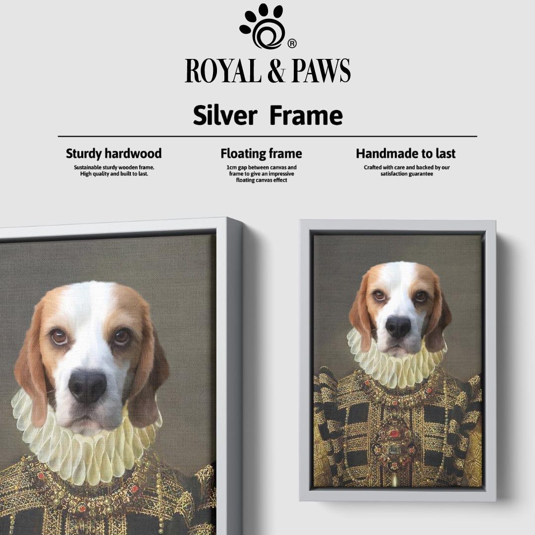 Royal and Paws - Canvas The Dame - Custom Pet Canvas 8" x 10" / Silver