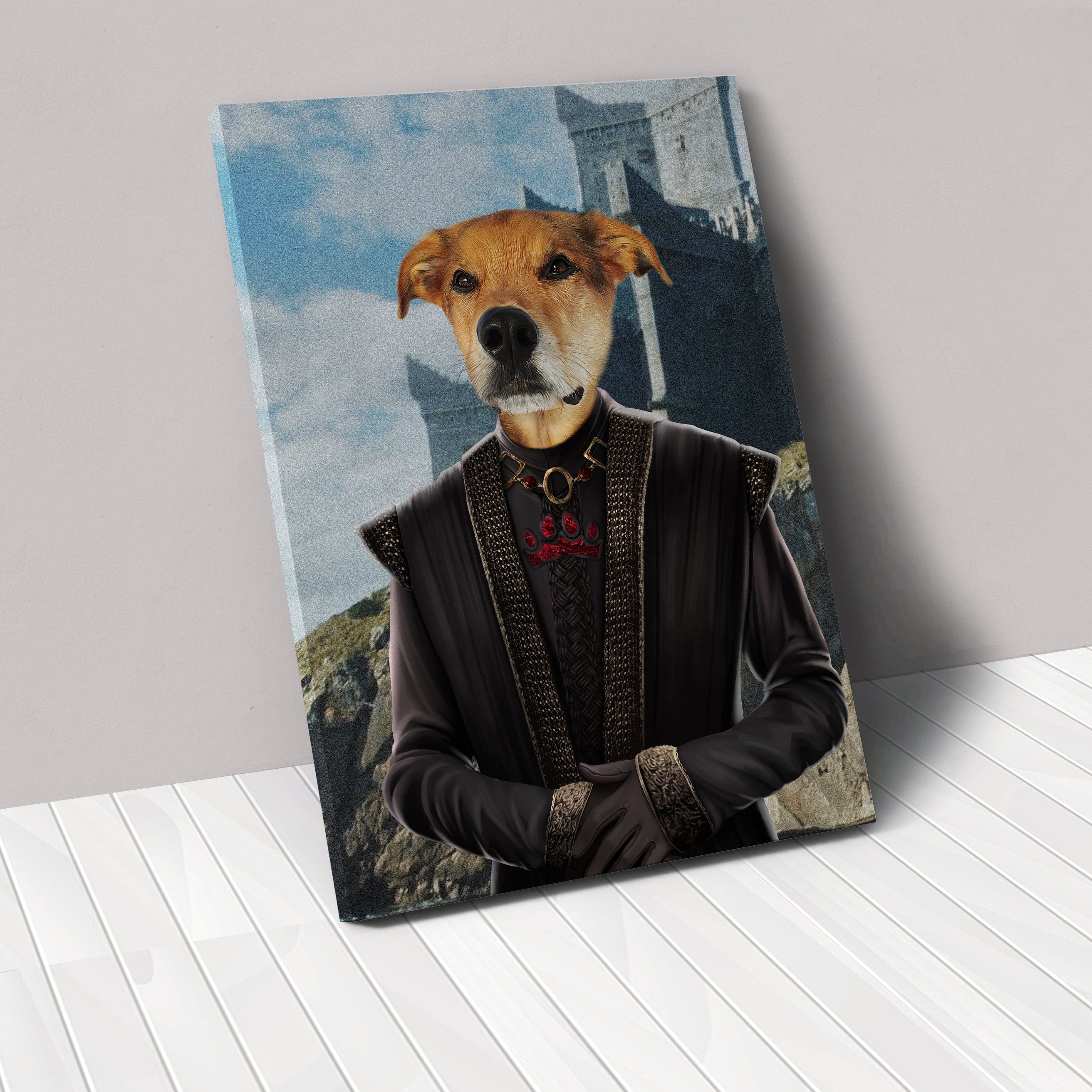 Royal and Paws - Canvas The Dragon King - Custom Pet Canvas 8" x 10" / Castle 2
