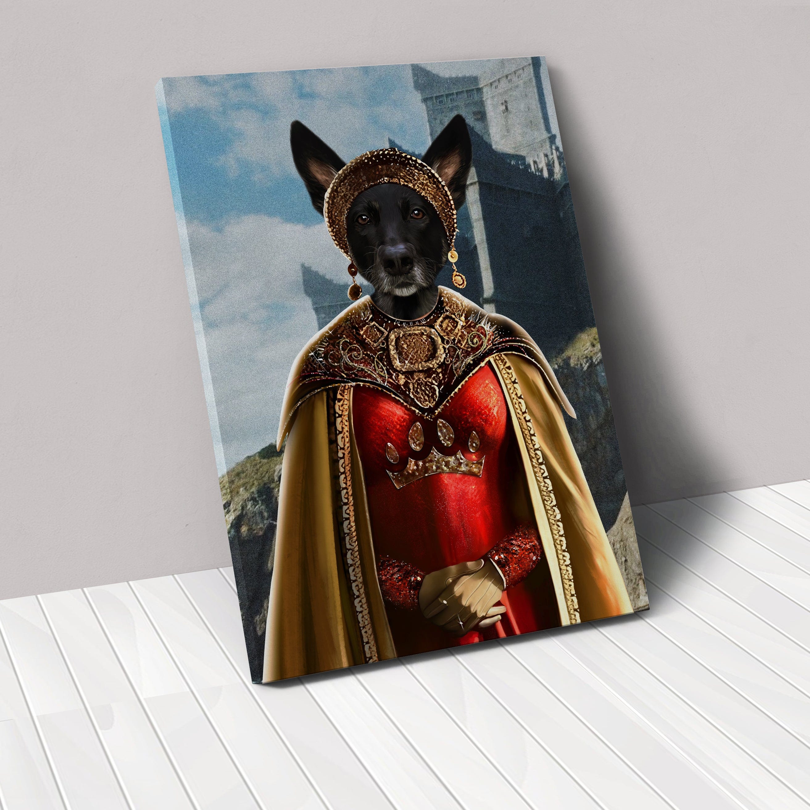 Royal and Paws - Canvas The Dragon Princess - Custom Pet Canvas 8" x 10" / Castle 2