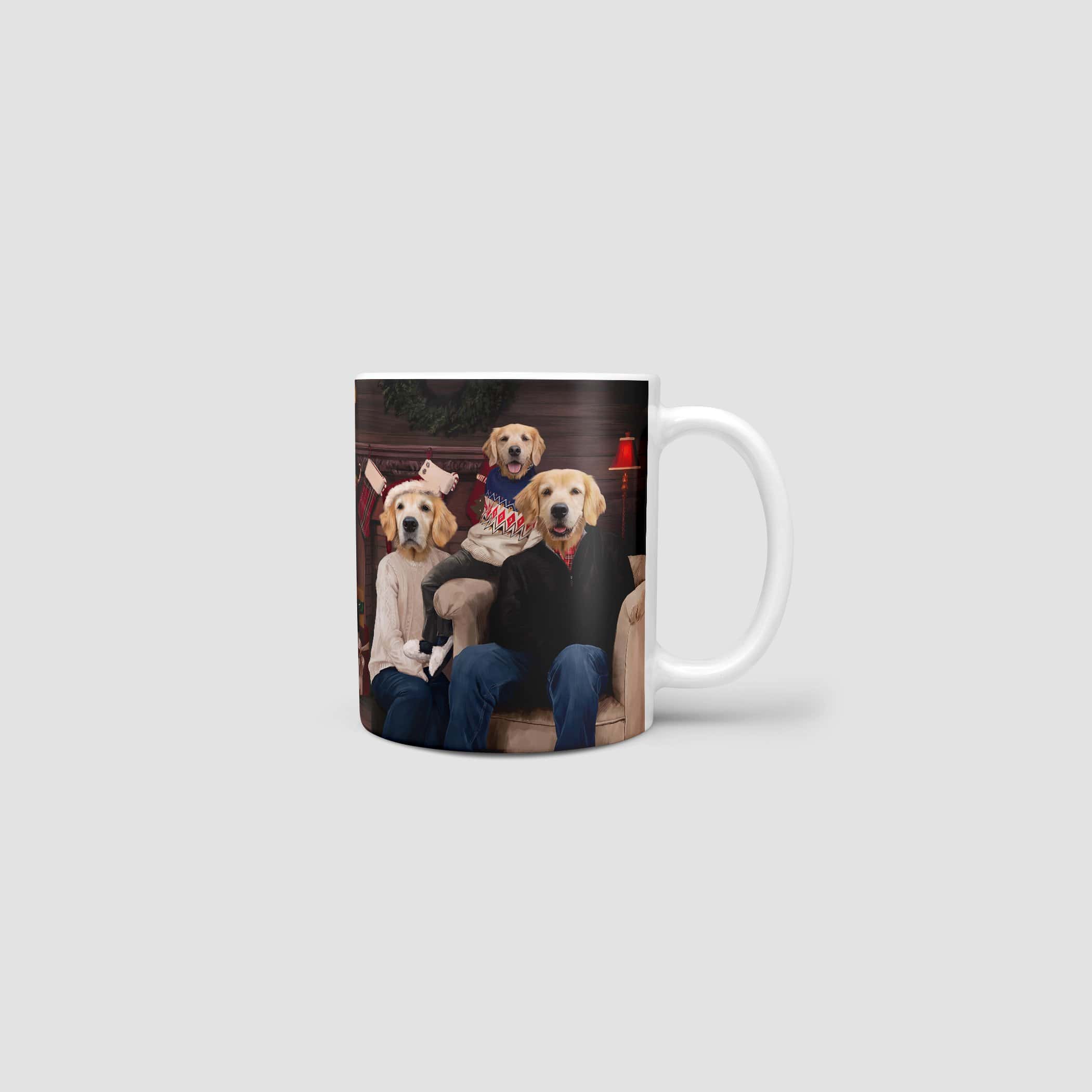Royal and Paws - Mug The Family Christmas (Three Pets) - Custom Mug 11oz / Family A