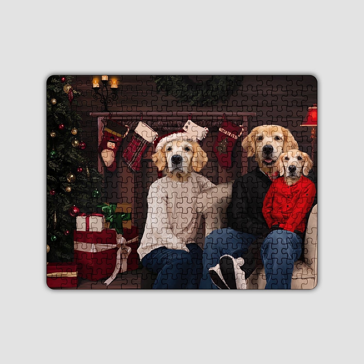 Royal and Paws - Puzzle The Family Christmas (Three Pets) - Custom Puzzle Family B