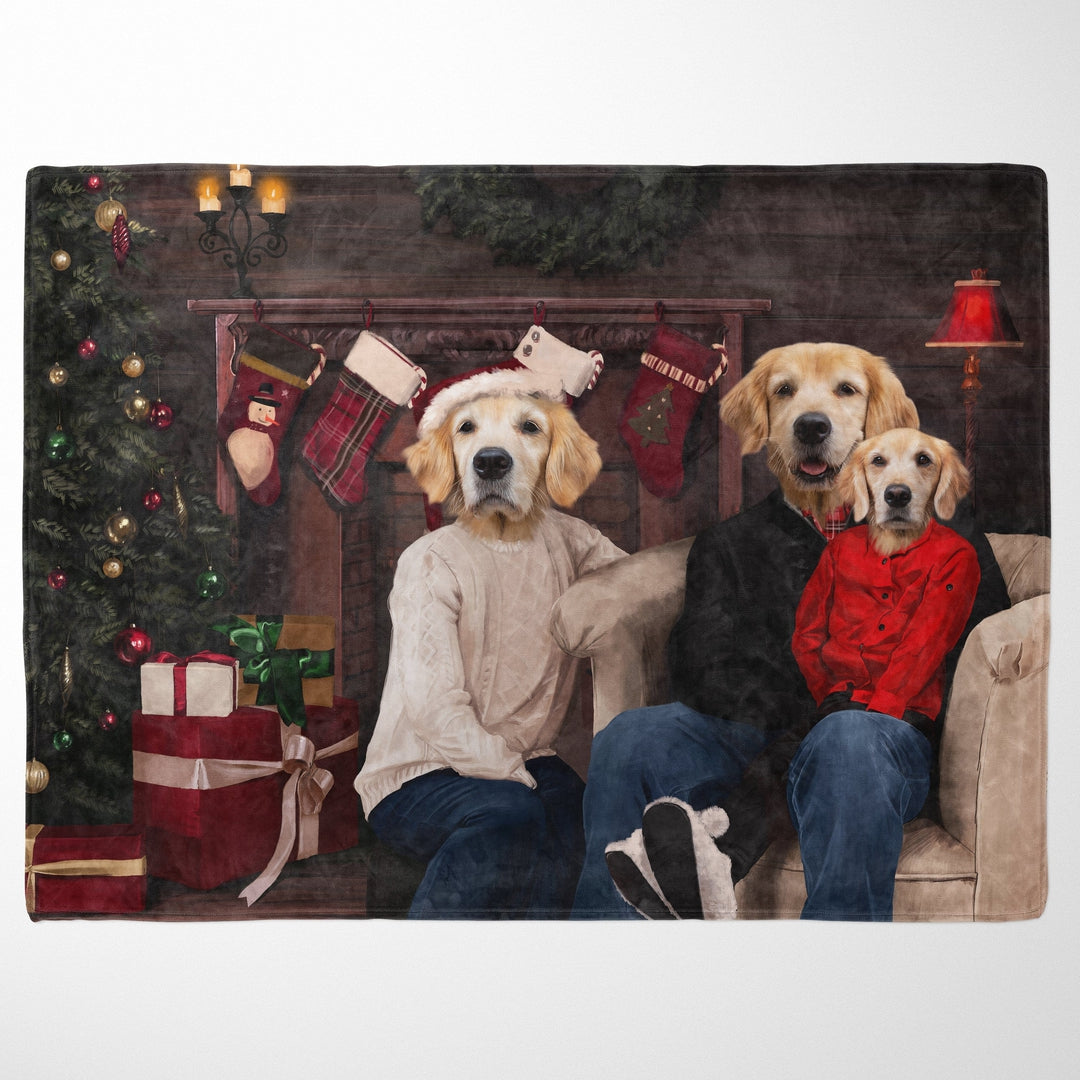 Royal and Paws - Blanket The Family Christmas (Three Pets) - Custom Pet Blanket 30" x 40" / Family B