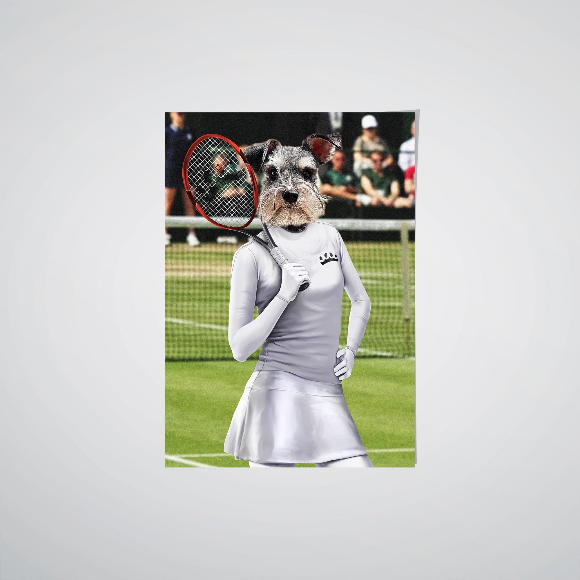 Royal and Paws - Poster Female Tennis Player - Custom Pet Poster 8.3" x 11.7" / White