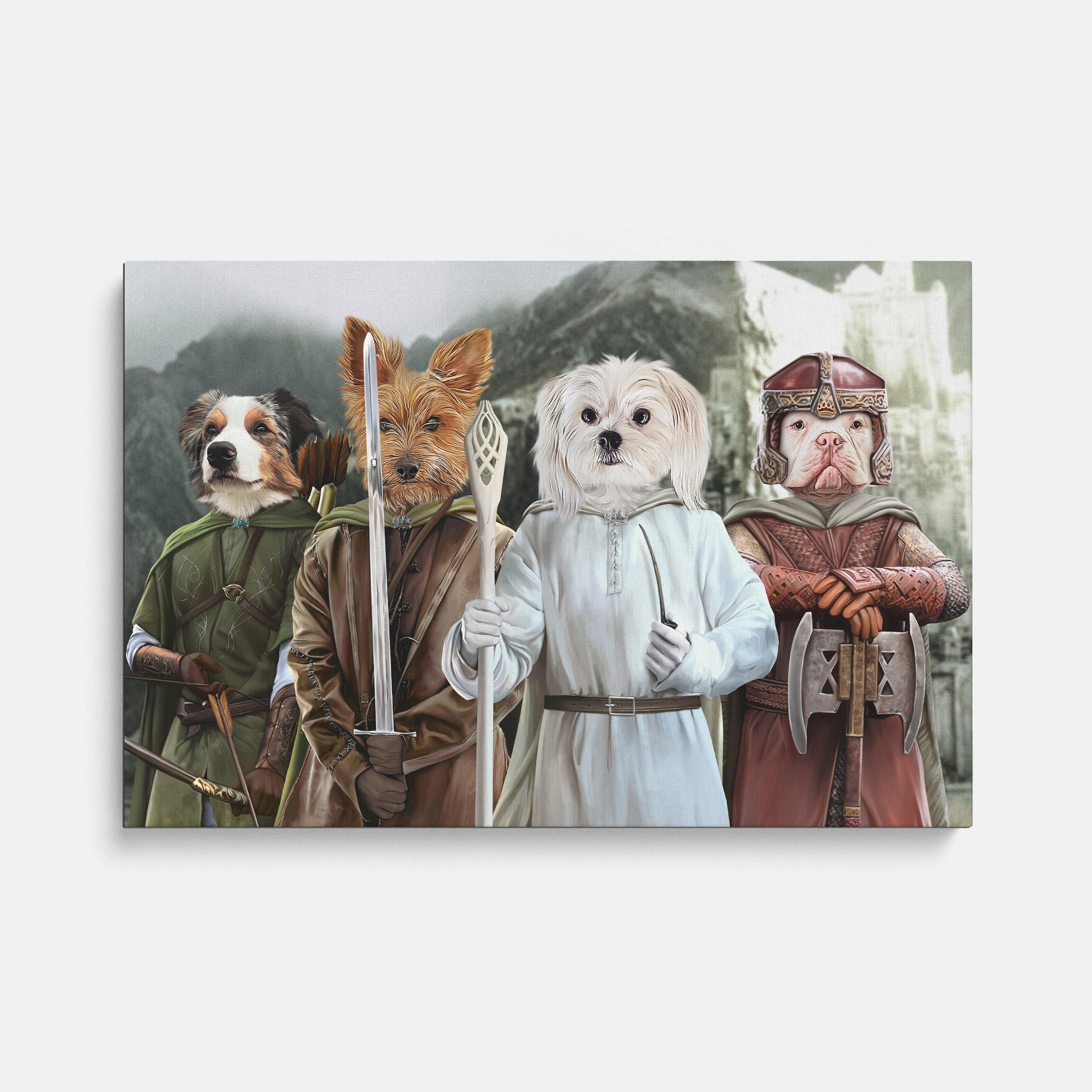 Royal and Paws - Canvas The Four Pawtectors - Custom Pet Canvas 8" x 10" / Background 1