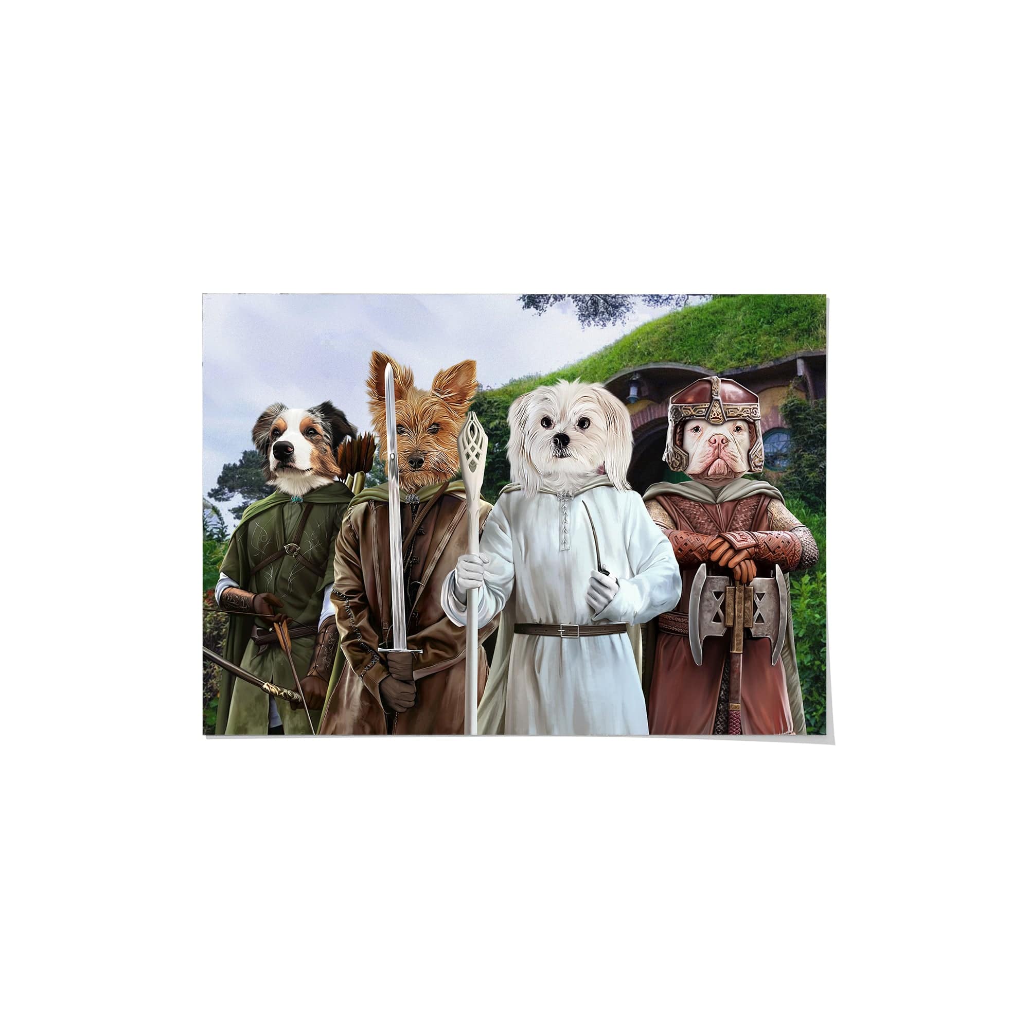 Royal and Paws - Poster The Four Pawtectors - Custom Pet Poster 8.3" x 11.7" / Background 2