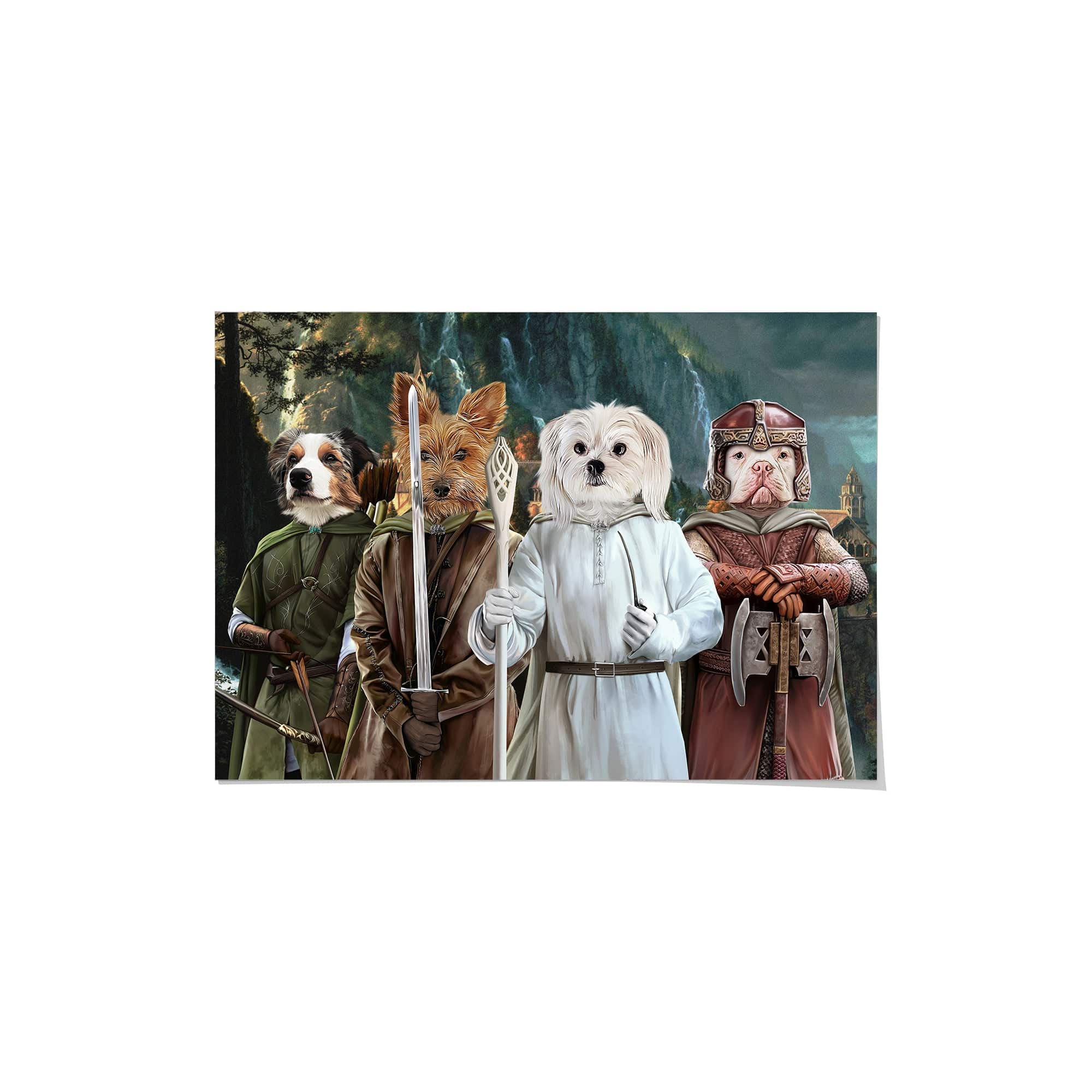 Royal and Paws - Poster The Four Pawtectors - Custom Pet Poster 8.3" x 11.7" / Background 3