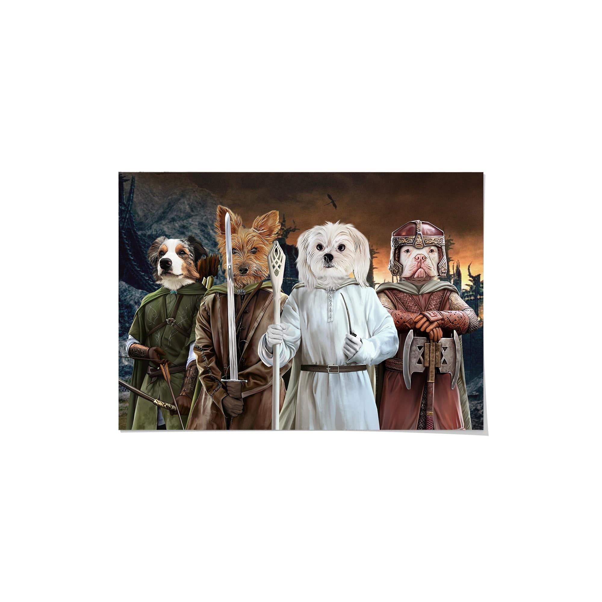 Royal and Paws - Poster The Four Pawtectors - Custom Pet Poster 8.3" x 11.7" / Background 4