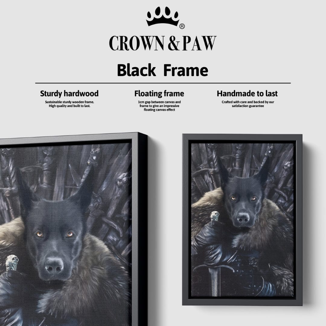 Royal and Paws - Canvas The King in the North - Custom Pet Canvas 8" x 10" / Black