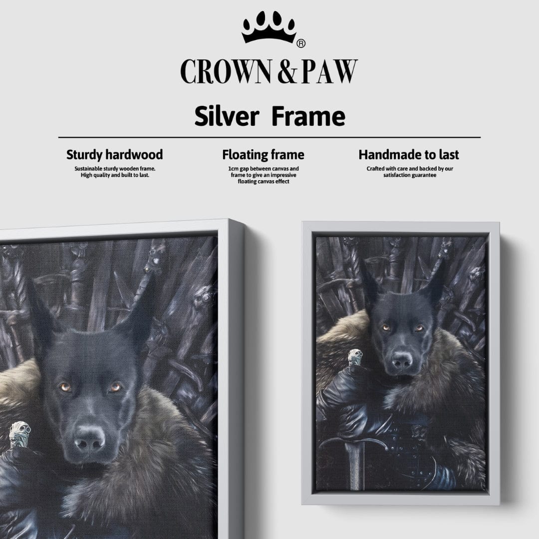 Royal and Paws - Canvas The King in the North - Custom Pet Canvas 8" x 10" / Silver