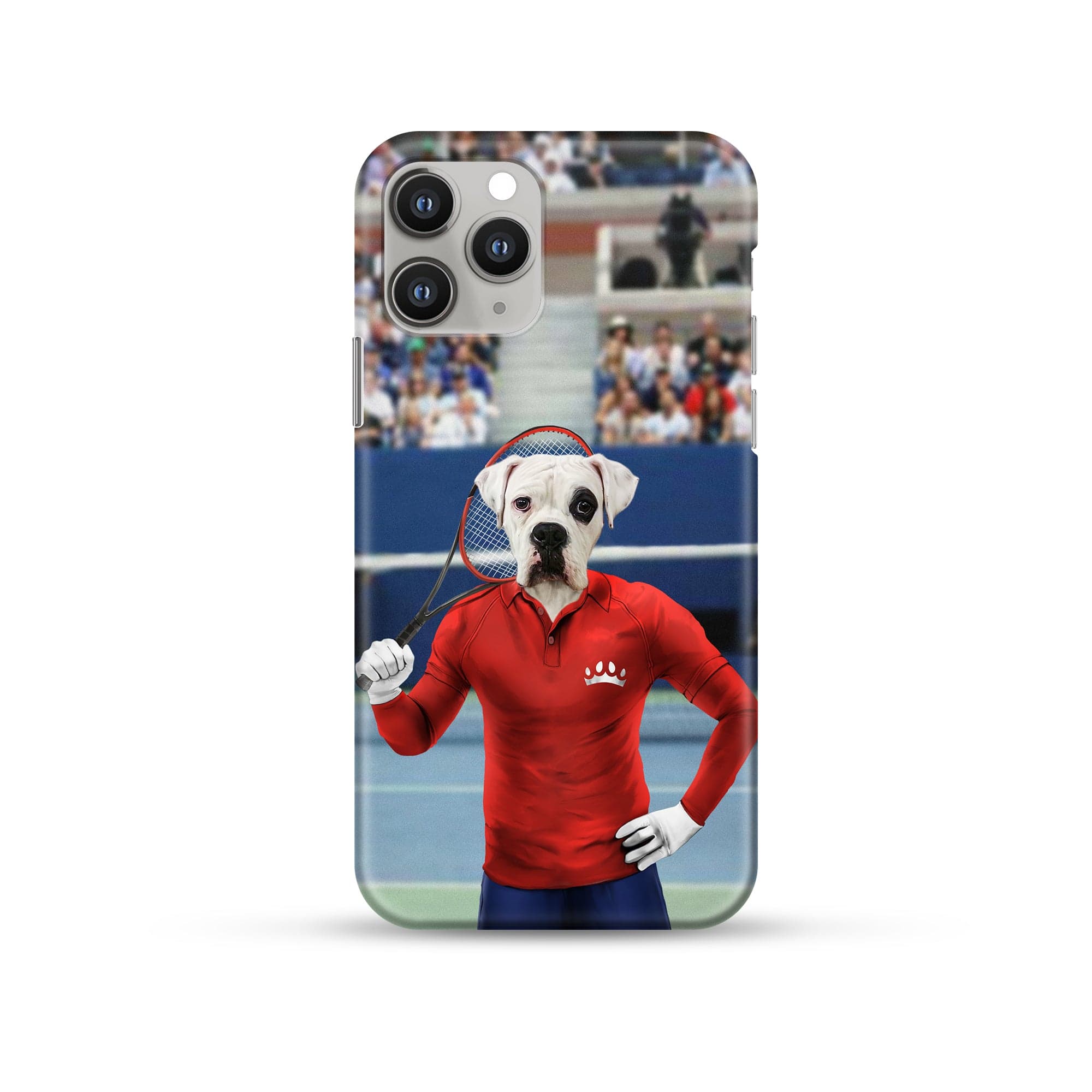 Royal and Paws - Phone Case Male Tennis Player - Custom Pet Phone Case iPhone 12 Pro Max / Red