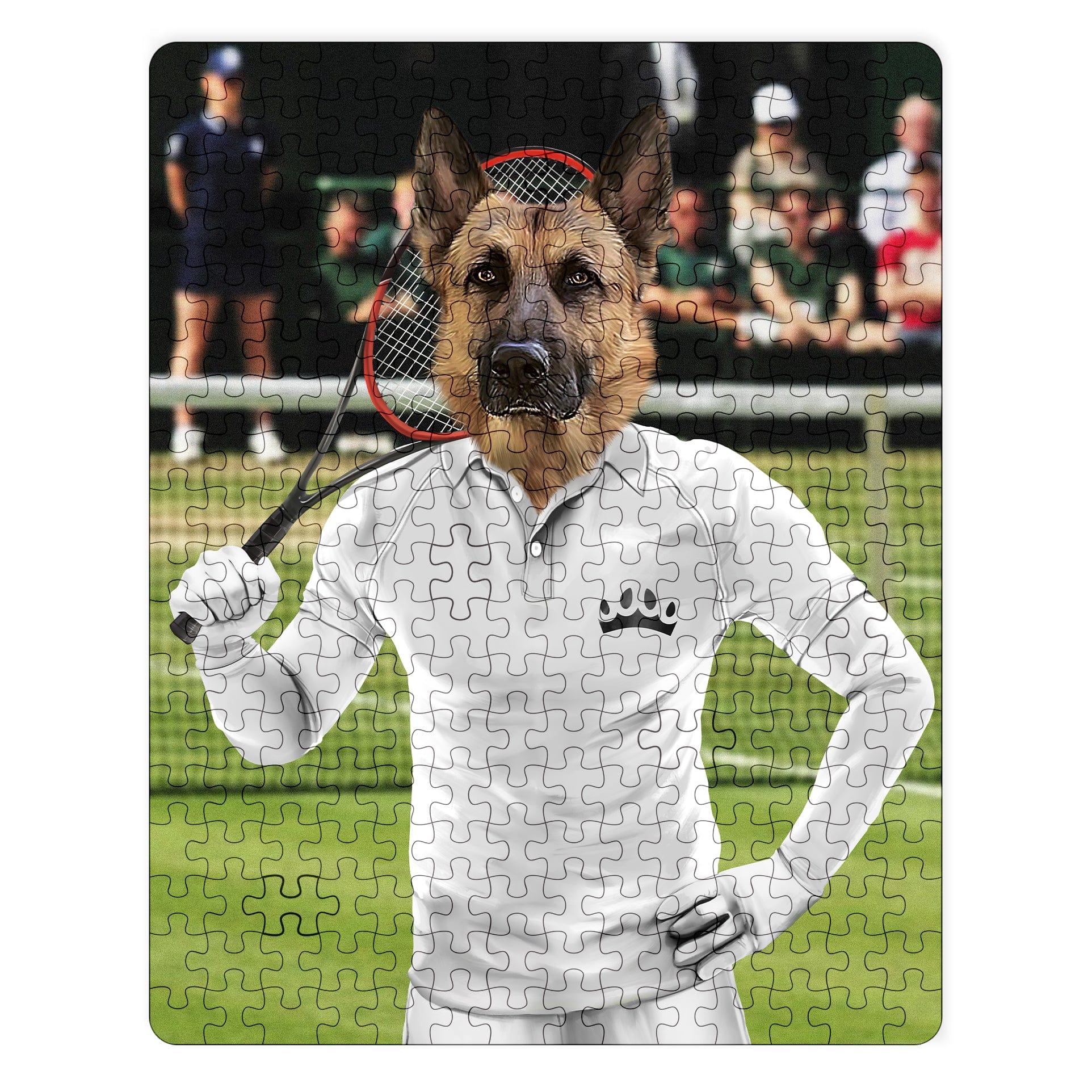Royal and Paws - Puzzle Male Tennis Player - Custom Puzzle 11" x 14" / White