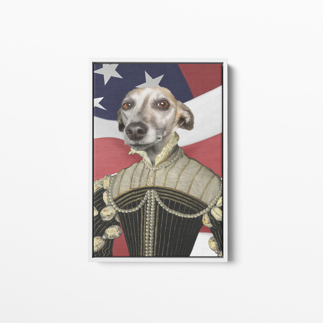 The Pearled Lady - USA Flag Edition - Custom Pet Canvas