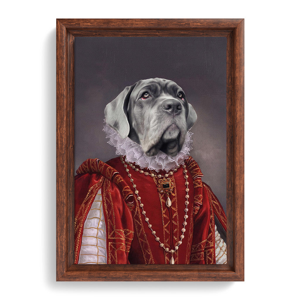 Royal and Paws - Canvas The Queen of Roses - Custom Pet Canvas 8" x 10" / Walnut