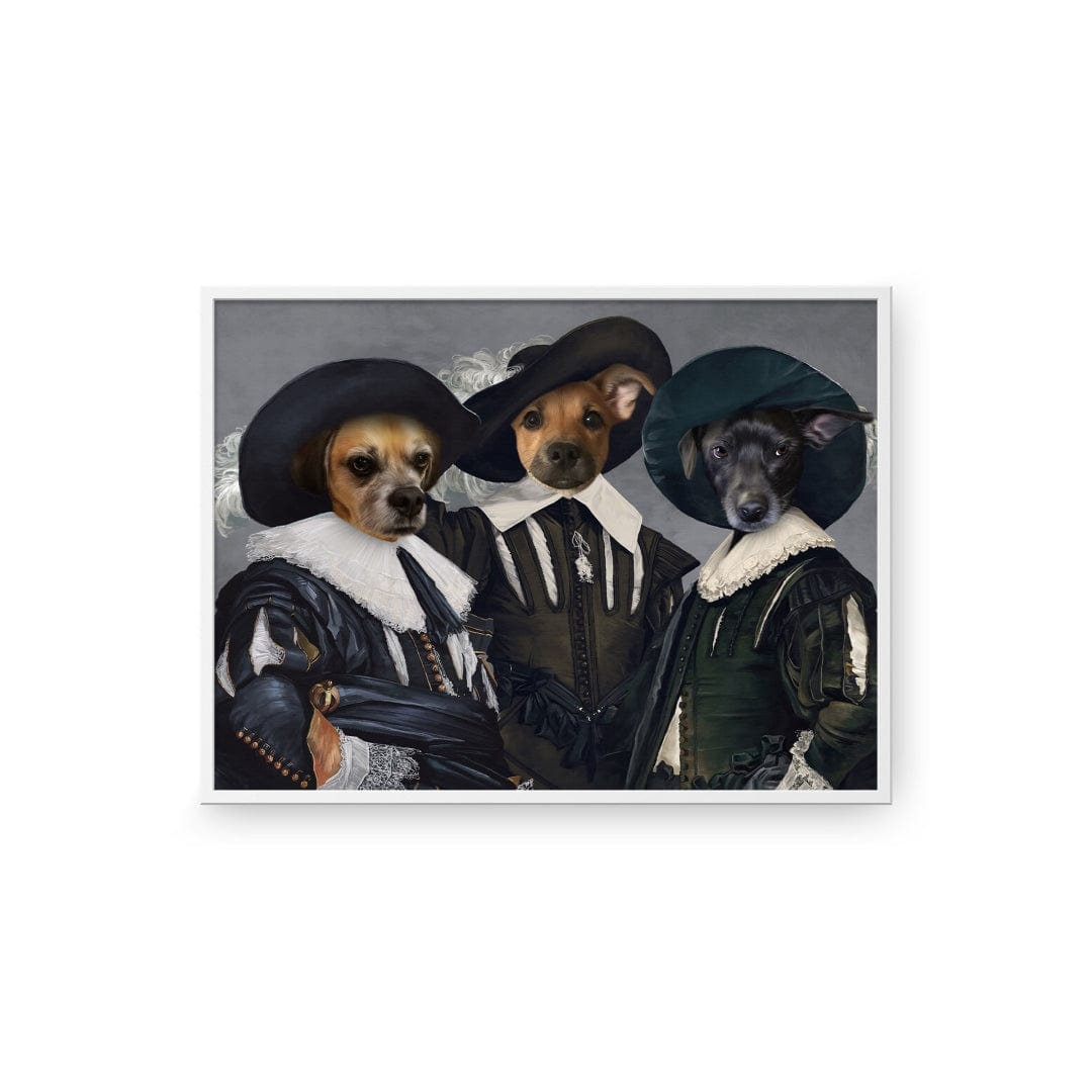 Royal and Paws - Poster The Three Musketeers - Custom Pet Poster 8.3" x 11.7" / White