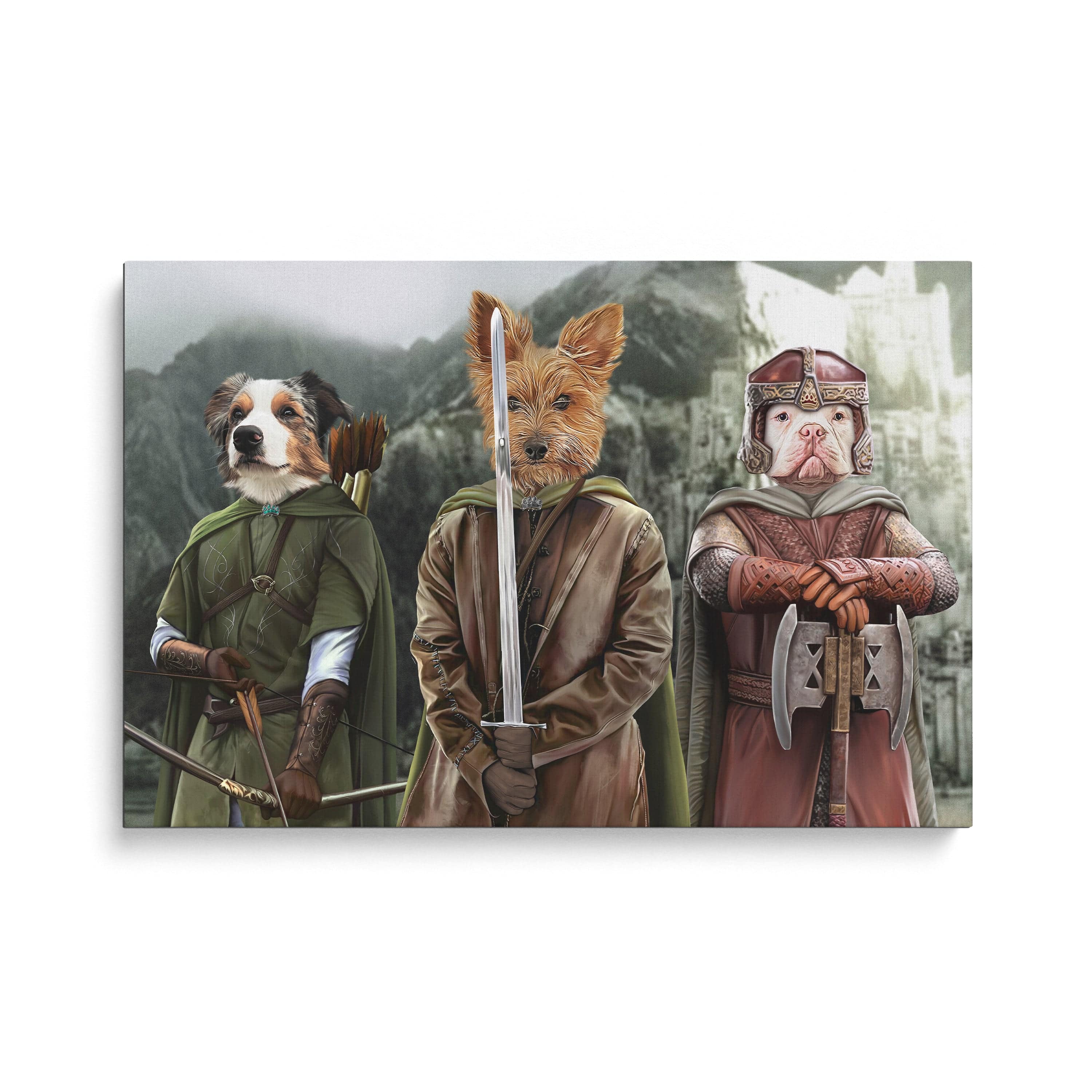 Royal and Paws - Canvas The Three Pawtectors - Custom Pet Canvas 8" x 10" / Background 1