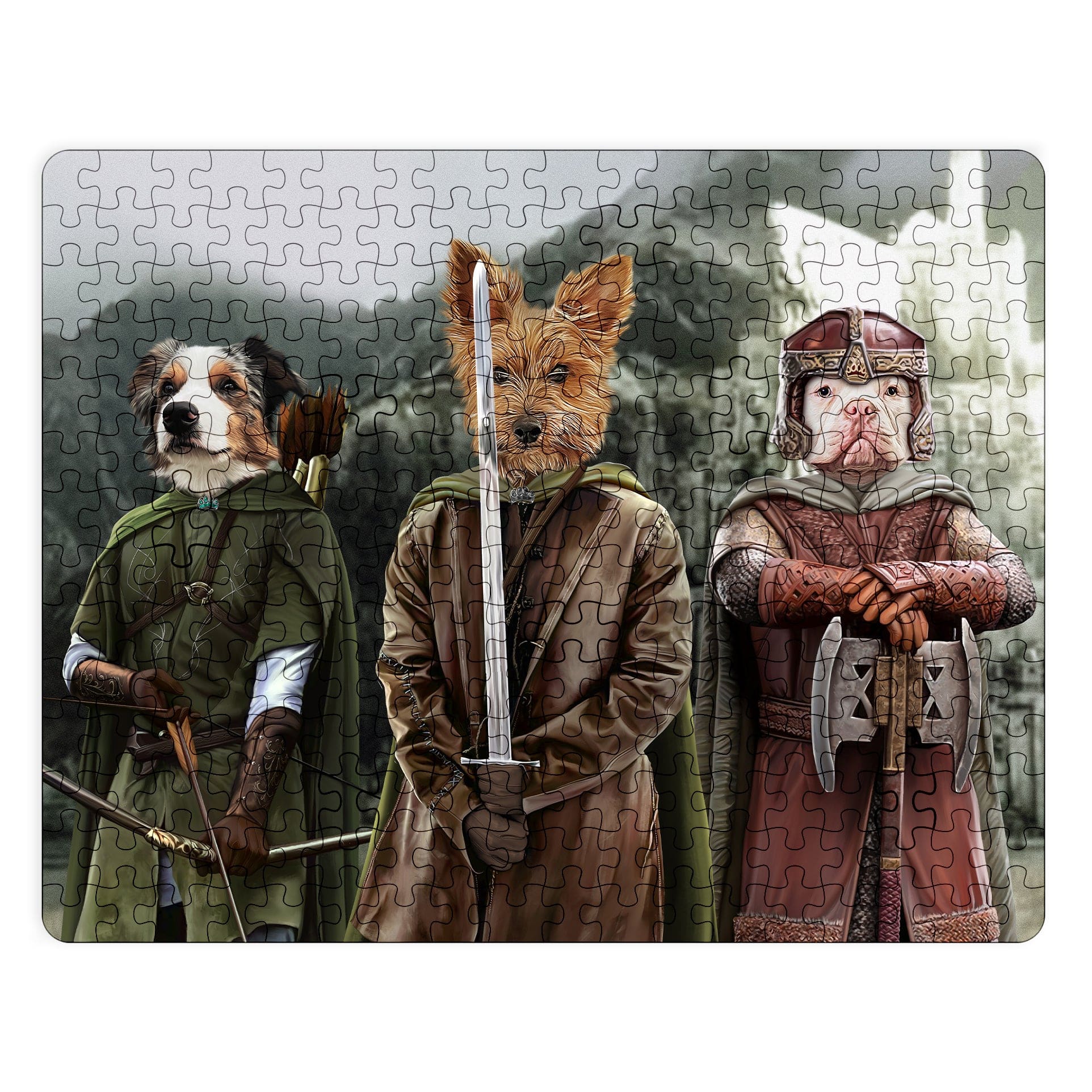 Royal and Paws - Puzzle The Three Pawtectors - Custom Puzzle 11" x 14" / Background 1