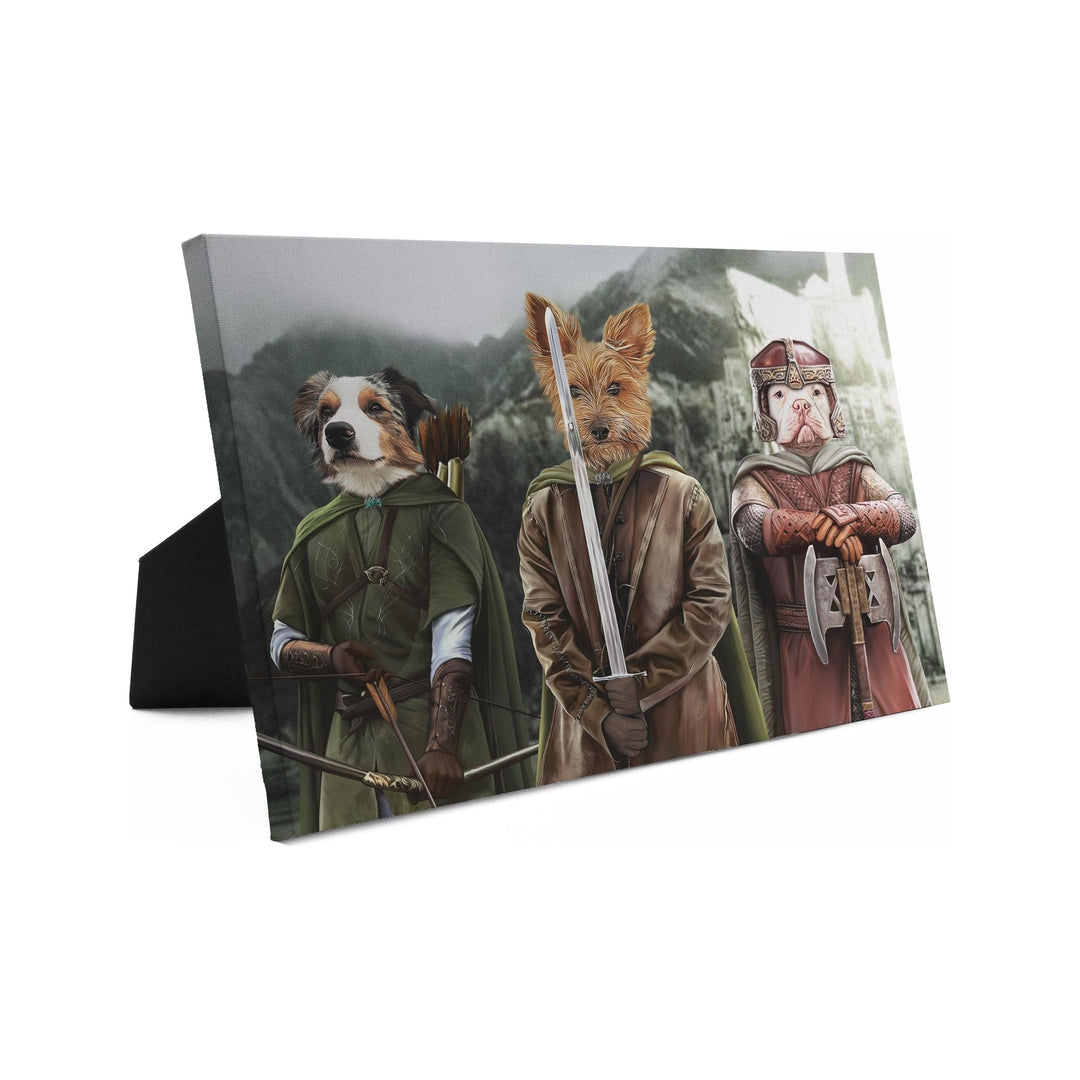 Royal and Paws - Standing Canvas The Three Pawtectors - Custom Standing Canvas 8" x 10" / Background 1