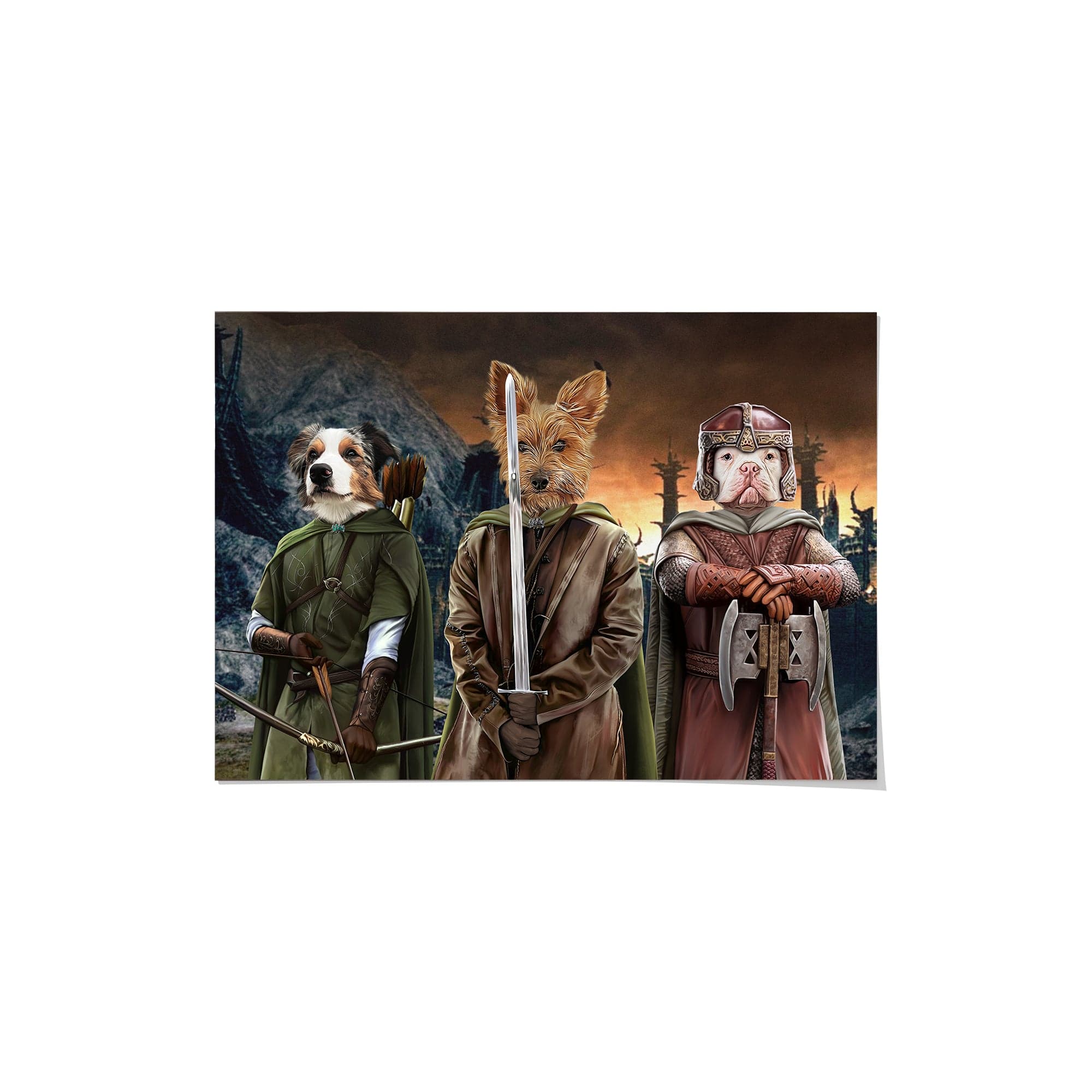 Royal and Paws - Poster The Three Pawtectors - Custom Pet Poster 8.3" x 11.7" / Background 4