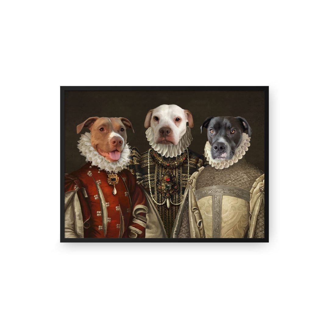 Royal and Paws - Poster The Three Queens - Custom Pet Poster 8.3" x 11.7" / Black