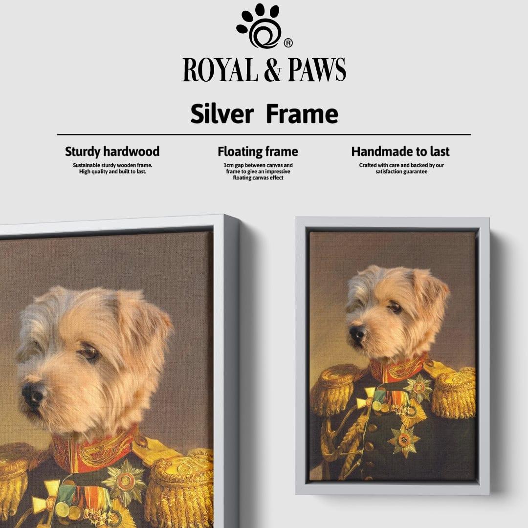 Royal and Paws - Canvas The Veteran - Custom Pet Canvas 8" x 10" / Silver
