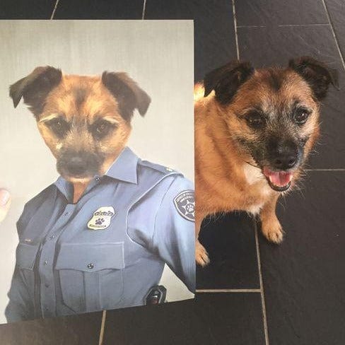 Police Officer (Female) - Custom Pet Canvas