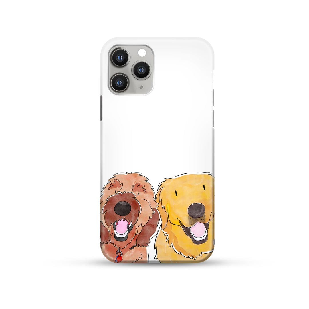 Royal and Paws - Phone Case Watercolor Pet Portrait Phone Case - Two Pets iPhone 14 / Without Name