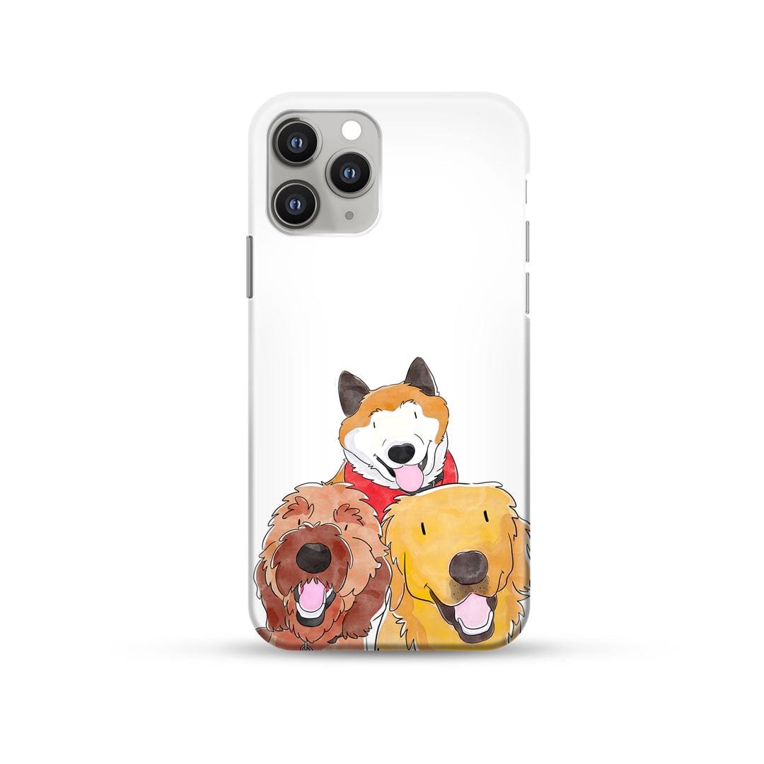 Royal and Paws - Phone Case Watercolor Pet Portrait Phone Case - Three Pets iPhone 14 / Without Name