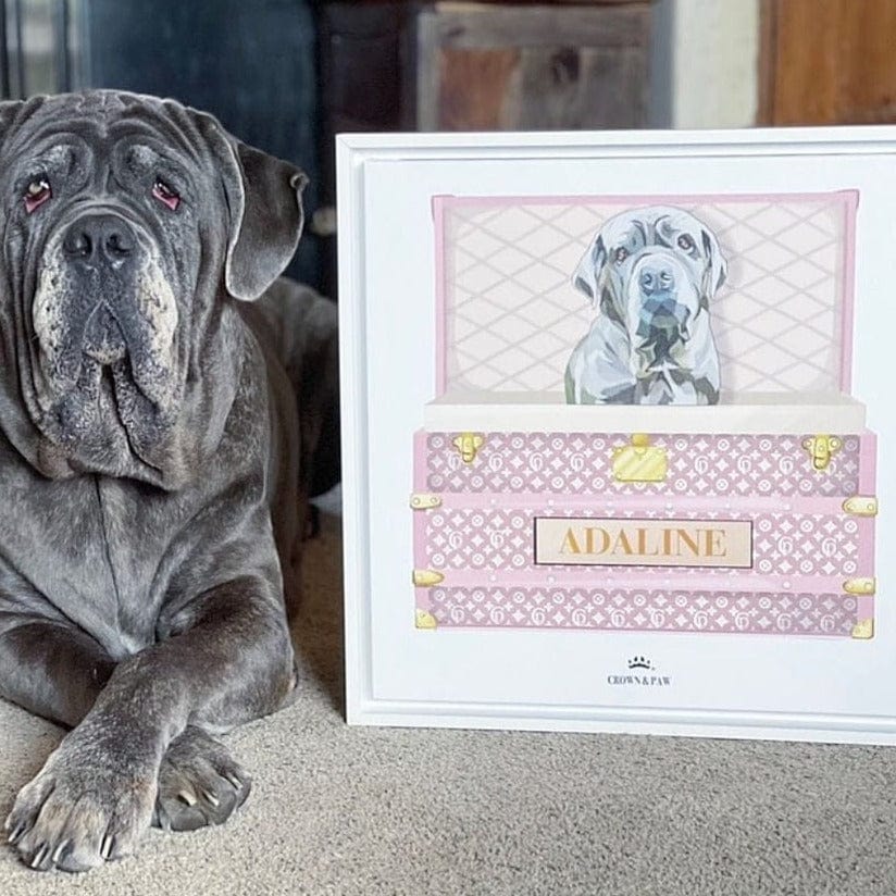 Bubblegum Pink Luxury Trunk Pet Portrait