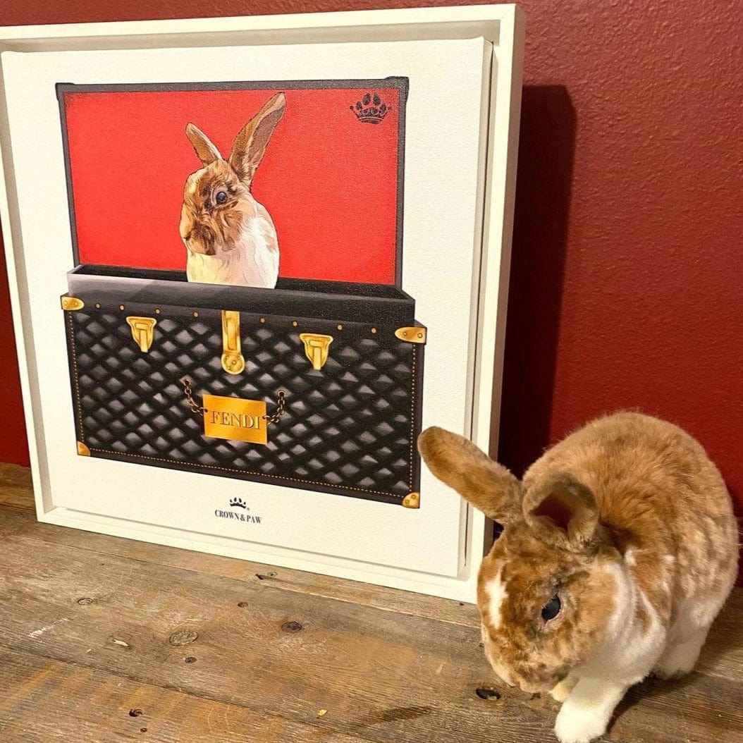 Black and Gold Luxury Trunk Pet Portrait