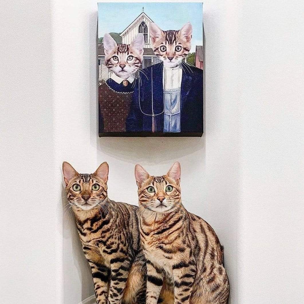 Royal and Paws - Canvas The American Gothic - Custom Pet Canvas 8" x 10" / Unframed